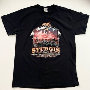 Sturgis Motorcycle T-Shirt Size L 75th Anniversary 2015 Rally‎